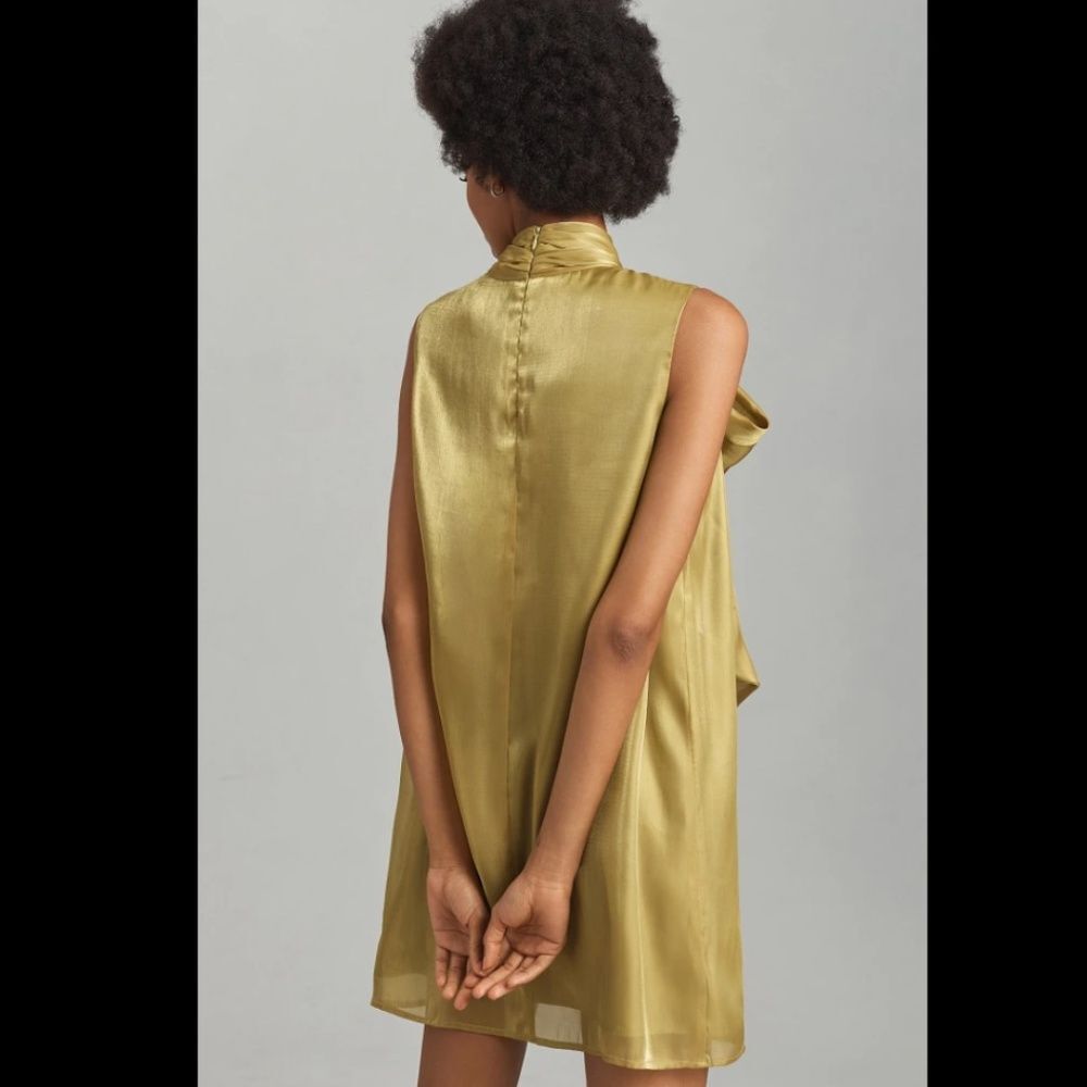 Anthropologie Endless Rose Sleeveless Organza Bow Mini Dress - Picture 2 of 4